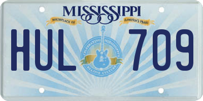 MS license plate HUL709