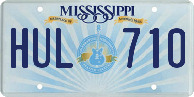 MS license plate HUL710