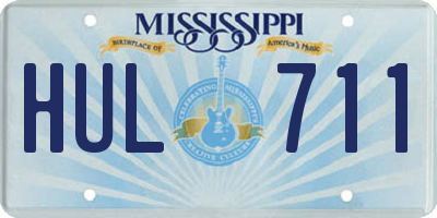 MS license plate HUL711