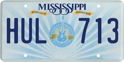 MS license plate HUL713