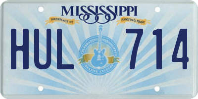 MS license plate HUL714