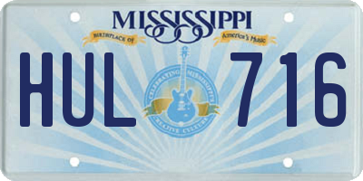 MS license plate HUL716