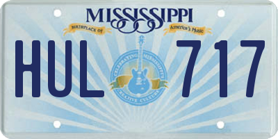 MS license plate HUL717