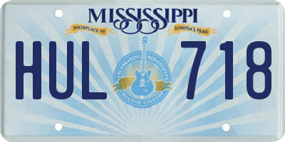 MS license plate HUL718