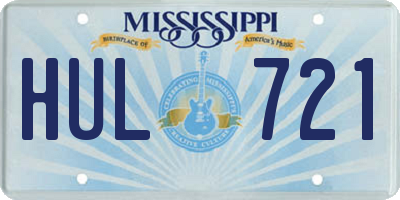 MS license plate HUL721