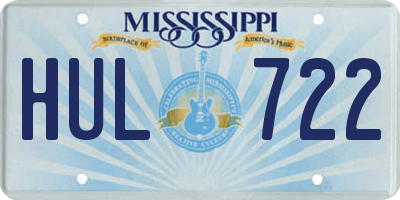 MS license plate HUL722