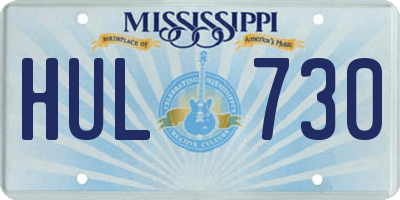 MS license plate HUL730