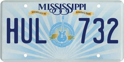 MS license plate HUL732