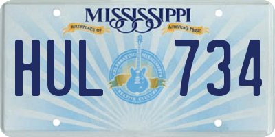 MS license plate HUL734