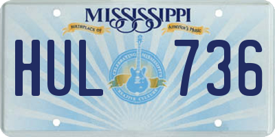 MS license plate HUL736