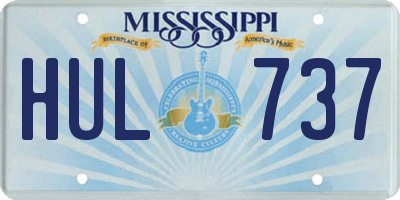 MS license plate HUL737