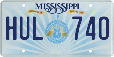MS license plate HUL740