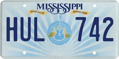 MS license plate HUL742