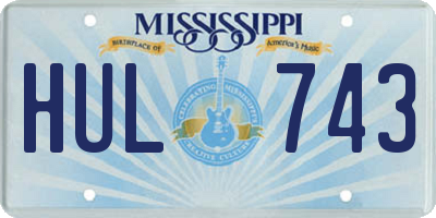 MS license plate HUL743