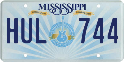 MS license plate HUL744