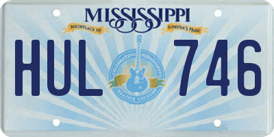 MS license plate HUL746