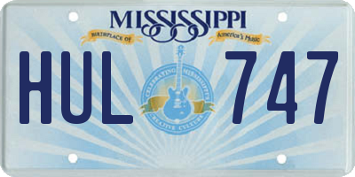 MS license plate HUL747
