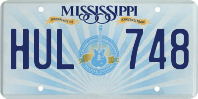 MS license plate HUL748