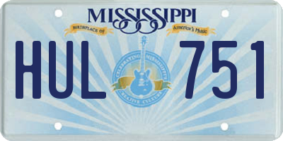 MS license plate HUL751