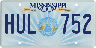 MS license plate HUL752