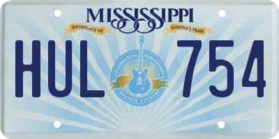 MS license plate HUL754