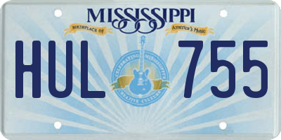 MS license plate HUL755