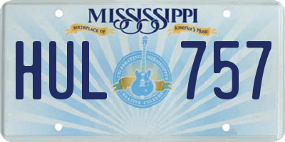 MS license plate HUL757