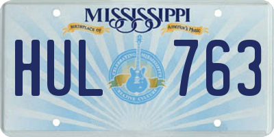 MS license plate HUL763