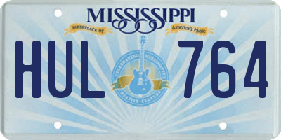 MS license plate HUL764