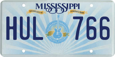 MS license plate HUL766