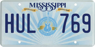 MS license plate HUL769