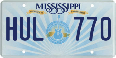MS license plate HUL770