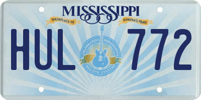 MS license plate HUL772