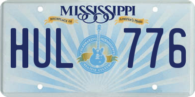 MS license plate HUL776