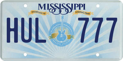 MS license plate HUL777