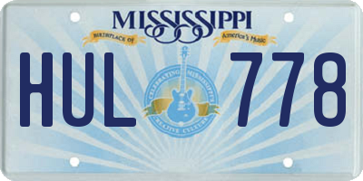 MS license plate HUL778