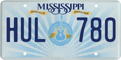 MS license plate HUL780