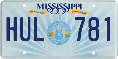 MS license plate HUL781