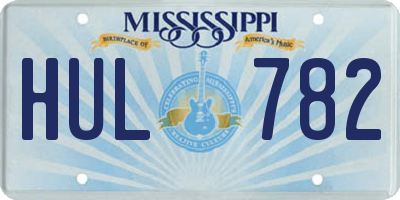 MS license plate HUL782
