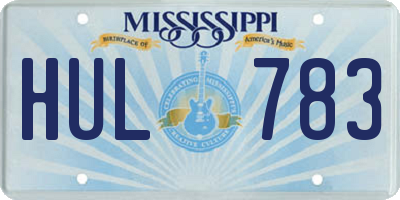 MS license plate HUL783