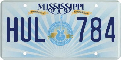 MS license plate HUL784