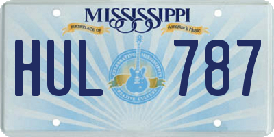 MS license plate HUL787