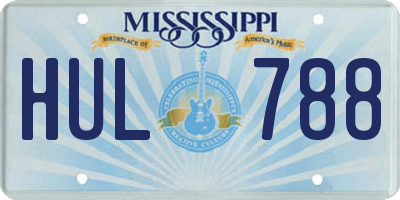 MS license plate HUL788