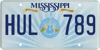 MS license plate HUL789