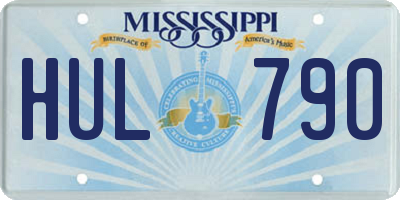 MS license plate HUL790