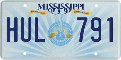 MS license plate HUL791