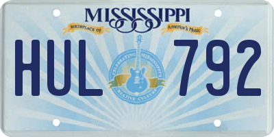 MS license plate HUL792