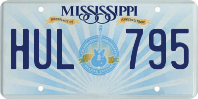 MS license plate HUL795