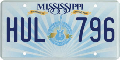 MS license plate HUL796
