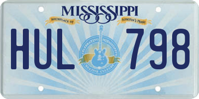 MS license plate HUL798